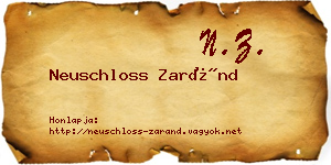 Neuschloss Zaránd névjegykártya
